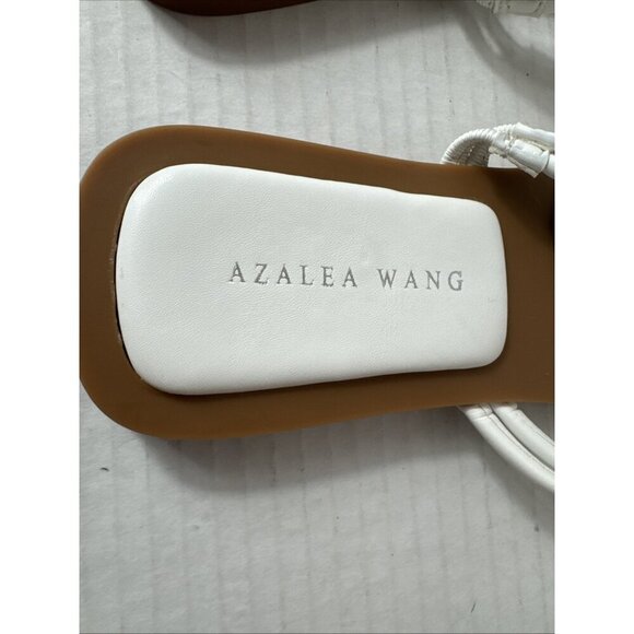 Azalea Wang Women's 7 Stetson White Slip On Square Toe Knot Sandals New 0185 - Picture 6 of 14